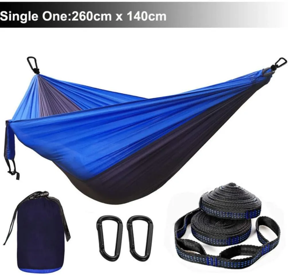 Hammocks Parachute Hammock with Hammock Straps and Black Carabiner Camping Survival Travel Outdoor Beach Hiking Gear Backpacking Hammock Outdoor Hammock