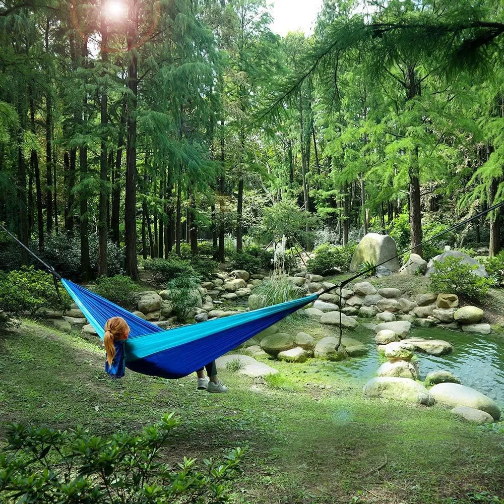 Hammocks Parachute Hammock with Hammock Straps and Black Carabiner Camping Survival Travel Outdoor Beach Hiking Gear Backpacking Hammock Outdoor Hammock