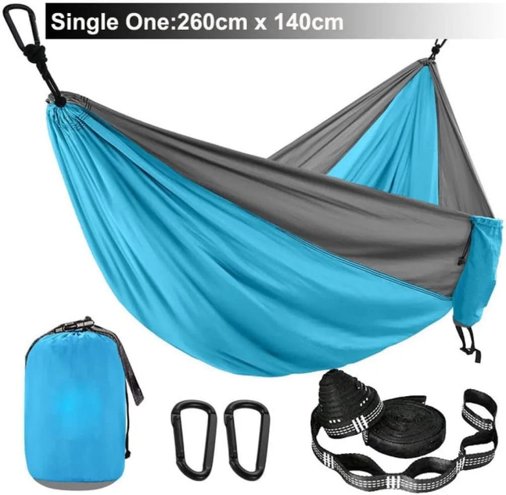 Hammocks Parachute Hammock with Hammock Straps and Black Carabiner Camping Survival Travel Outdoor Beach Hiking Gear Backpacking Hammock Outdoor Hammock