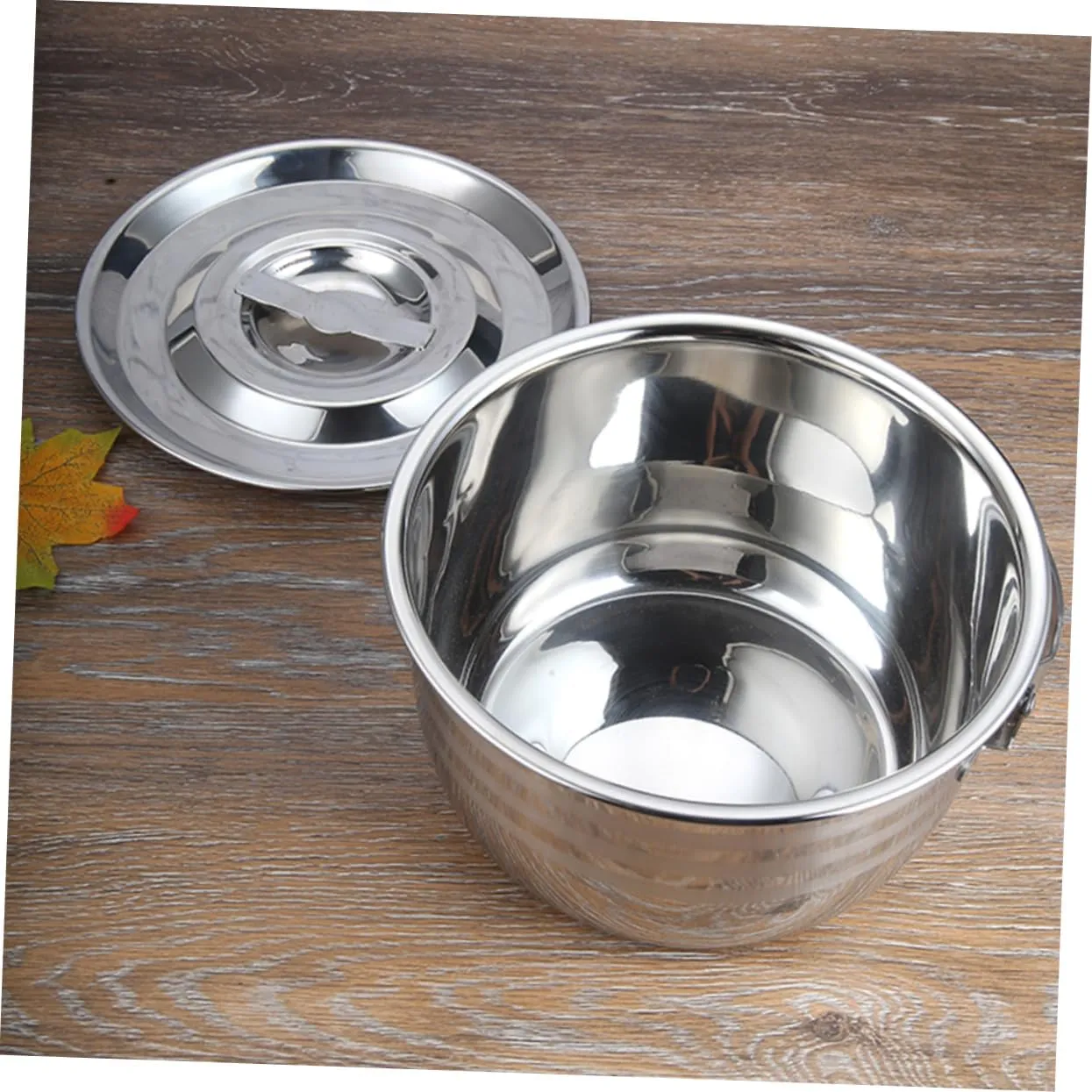 Happyyami 1pc High Capacity Soup Pot Non Stick Stew Pot for Cooking Camping Bbq Even Heat Distribution Convenient Handle