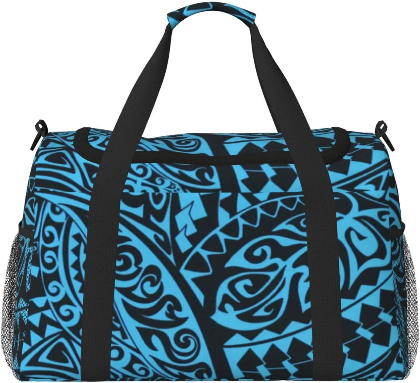 Hawaiian Polynesian Teal Tribal Travel Duffel Bag Mans Women Hand Travel Bag For Travel Gym Weekend Item Bag