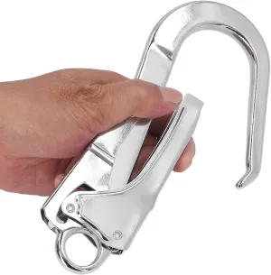 Heavy Duty Carabiner Clip Hook, 22KN Chrome Plated Alloy Steel Snap Hook, Double Lock Safety Fall Lanyard Hook for Hammocks,Camping Accessories,Hiking,Keychains