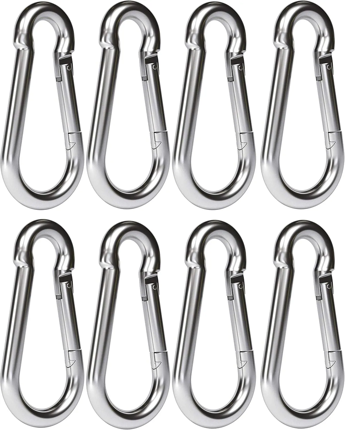 Heavy Duty Carabiner Clips Stainless Galvanized Carbon Steel Spring Snap Hook Set for Camping Swing Boating Hammock Hiking 3 1/2 Inch