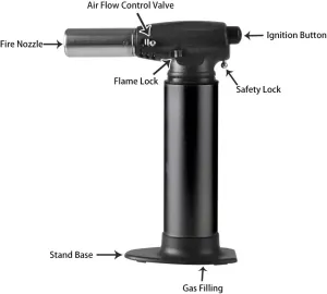 Heavy Duty Micro Blow Torch - Butane Torch - Black - GF 877.1