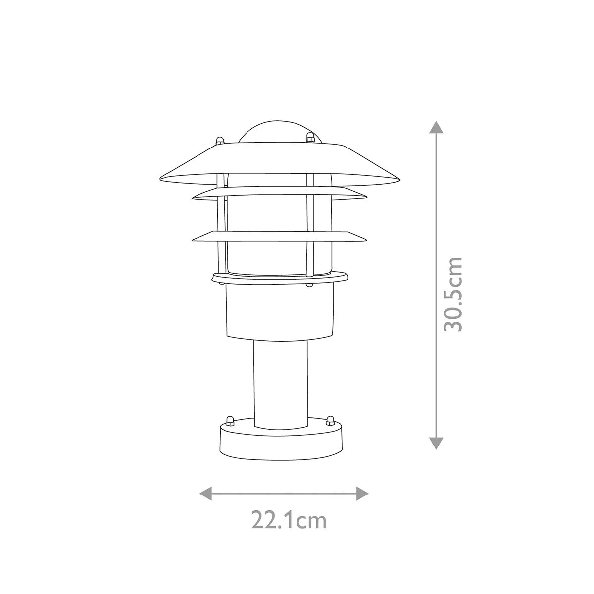Helsingor 1 Light Pedestal Lantern | Black