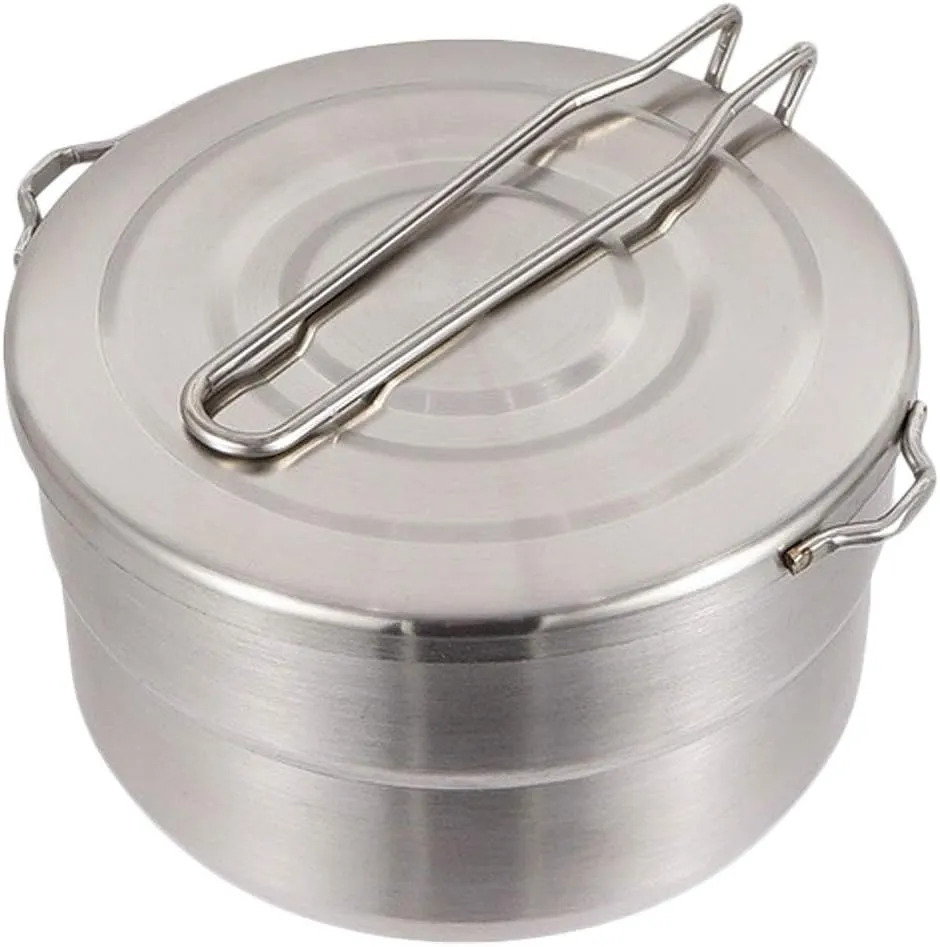Hemoton Lightweight Outdoor Cooking Pot Stainless Steel Camping Cookware for Hiking Backpacking and Picnics Non-Stick Design for Use