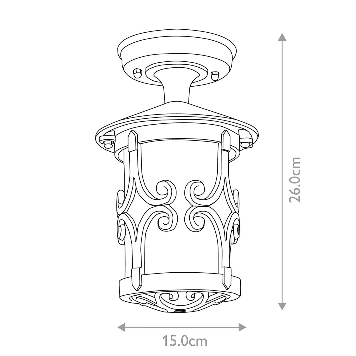 Hereford 1 Light Porch Lantern | Black