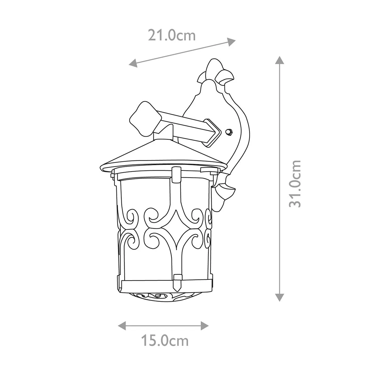 Hereford Wall Down Lantern | Black