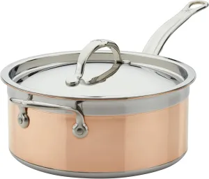Hestan - CopperBond Collection - 100% Pure Copper Sauce Pan, Induction Cooktop Compatible, 4 Quart