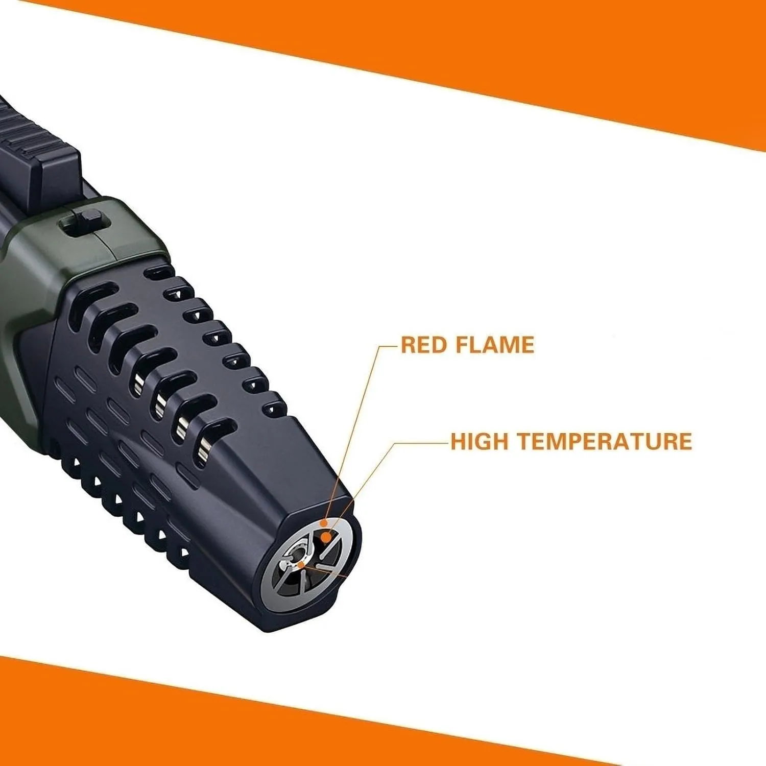 High-Power Gas-Filled Jet Lighter, Safety Lock, Adjustable Flame, 360-degree Ignition, Portable Lighter for Camping and Outdoor Parties (Butane not Included)(Yellow)