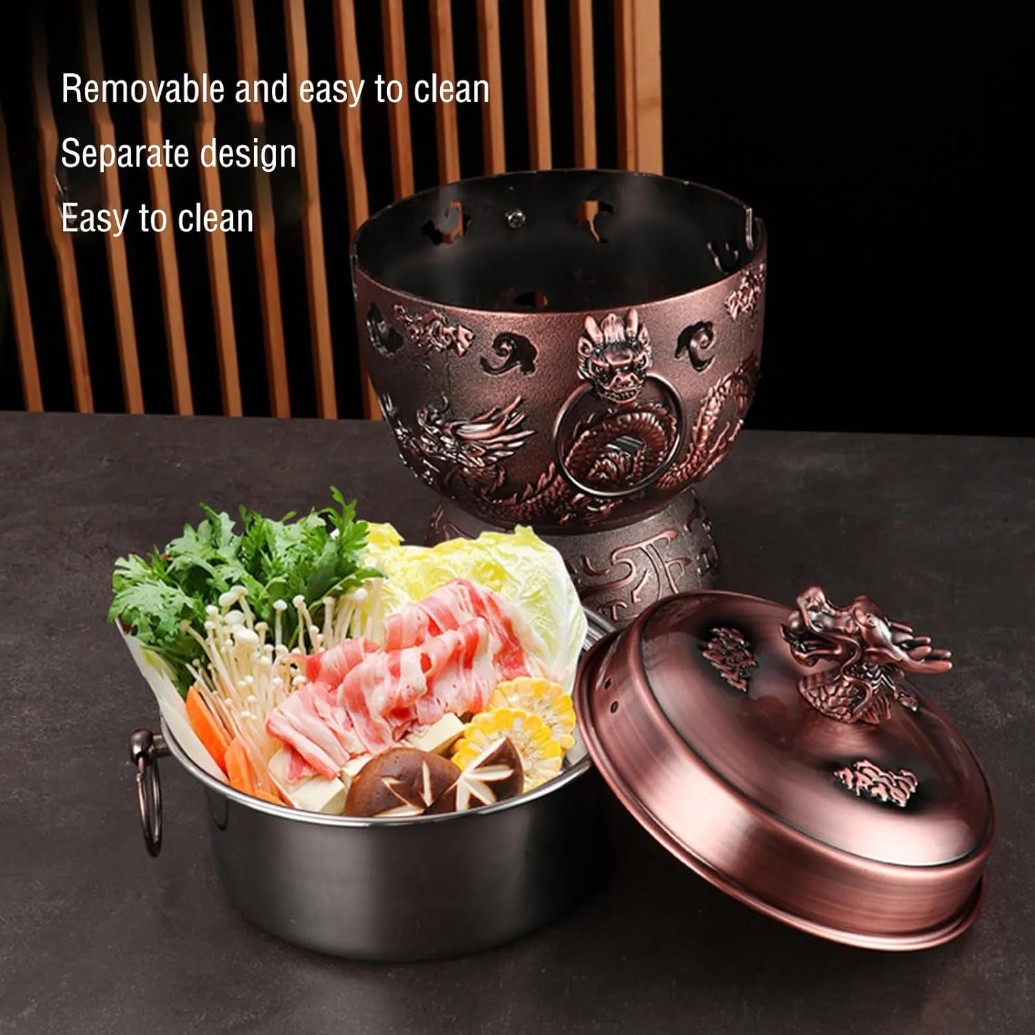Hot Pot Alcohol Stove, Spirit Cooker with Pot, Camping Stoves Set, Gas Stovetop, Easy to Carry, No Power Required, Stainless Steel Liquid Stove, Camping Cooker for Indoor Outdoor Camping Hiking (C)