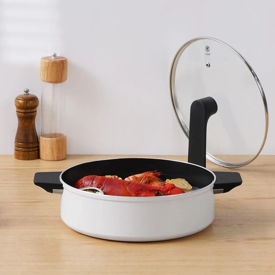 Hot Pot Camping Cooking Hiking Cookware Outdoor Cast Iron Lid Soup(D)