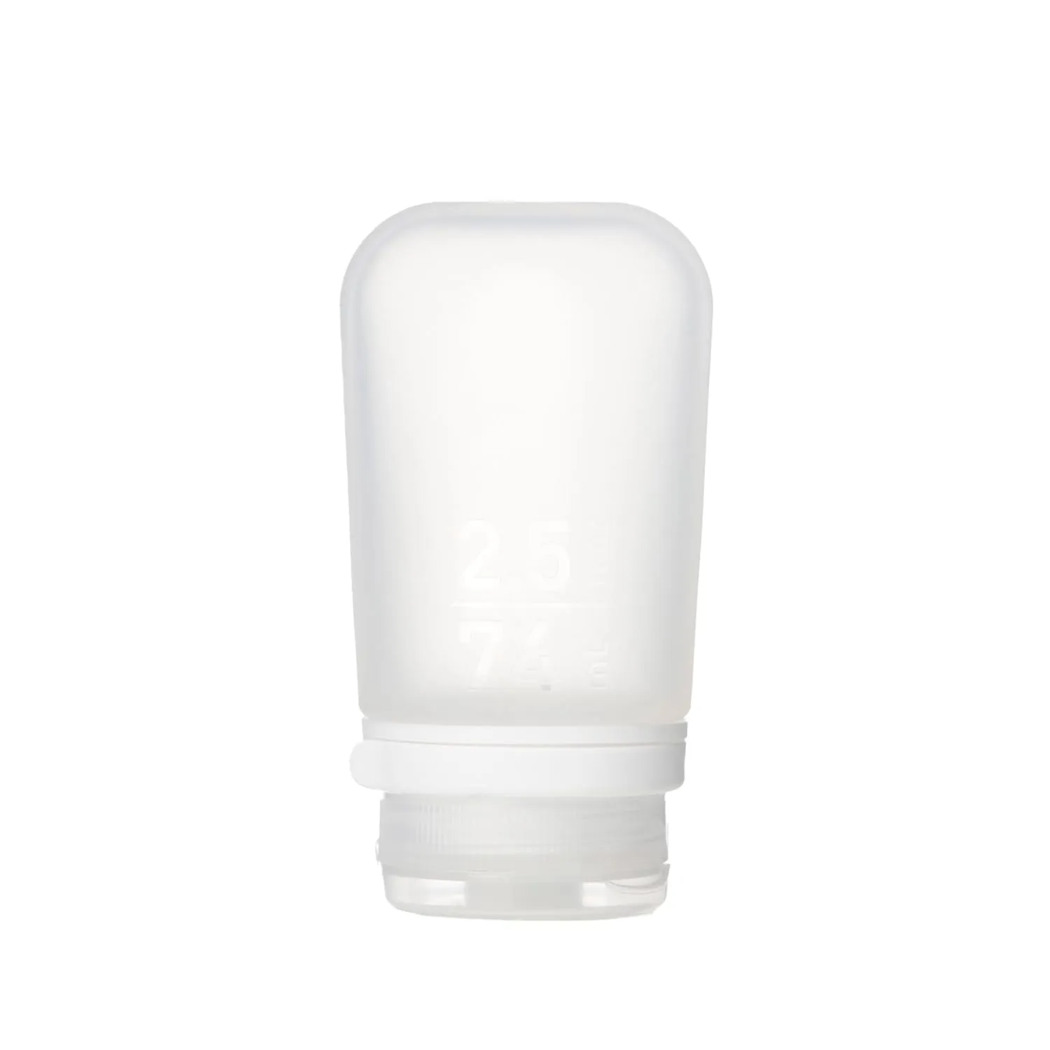 humangear GoToob  (Medium) | Refillable Silicone Travel Bottle | Locking Lid | Food-Safe Material | Clear, Medium (2.5 fl.oz.; 74ml)