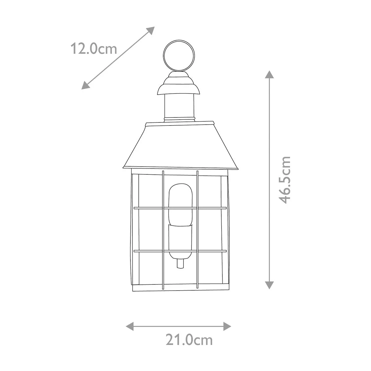 Hyde Park 1 Light Wall Lantern  | Aged Brass
