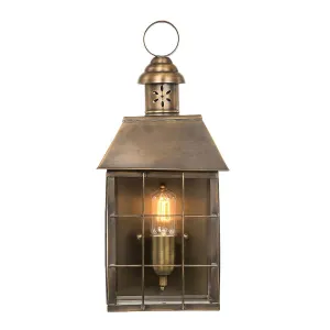 Hyde Park 1 Light Wall Lantern  | Aged Brass