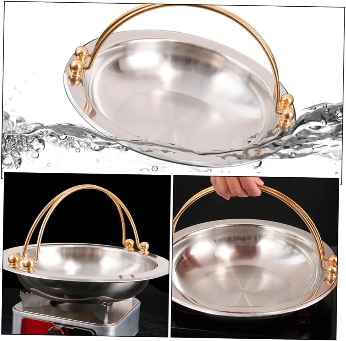 IMIKEYA Japanese Cooking Pot Outdoor Picnic Cookware Camping Cooker Pot 1pc Non-stick Stewpan