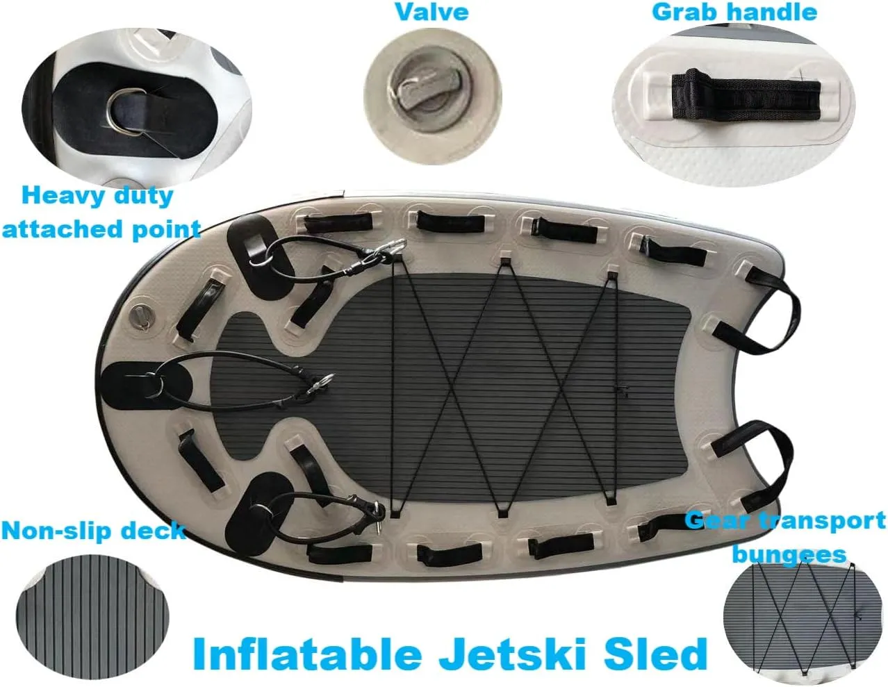 Inflatable bodyboard Water Rescue Sled Inflatable Floating Mat inflatable Jet Ski Sled Board for Professional Emergency Rescue by Lifeguards, Fire & Rescue, Big Wave Surfing