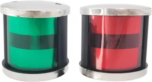 ISURE MARINE Boat Led Lights，Boat Yacht Red & Green LED Navigation Side Bow Lights Stainless Steel,Navigation Lights For Boats