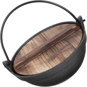 Japanese Cast Iron Camping Pot Multi Use Sukiyaki Cooking Pot with Ergonomic Handle for Outdoor Cooking Durable and Easy to Clean Iron Soup Pot