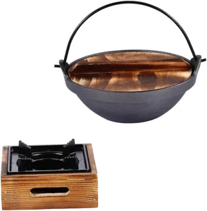 Japanese Iron Stew Pot Hot Pot for Camping Outdoor Cooking and Home Use Durable Cast Iron Design with Heat Insulation