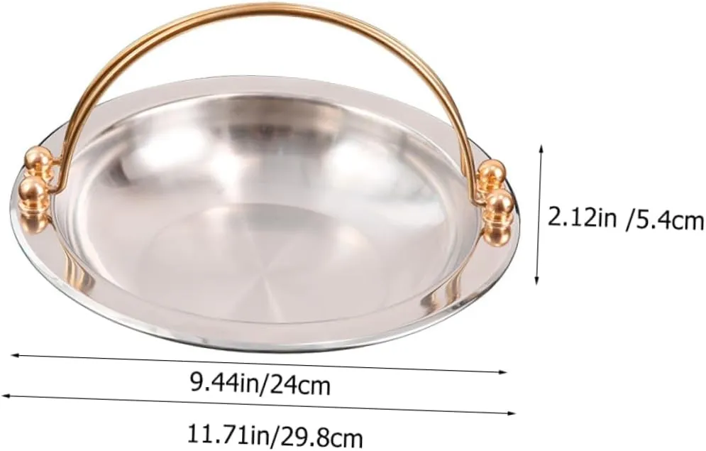 Japanese Stainless Steel Sukiyaki Pot Dual Handle Outdoor Cooking Pot for Camping and Stewing Easy to Clean Versatile Cookware
