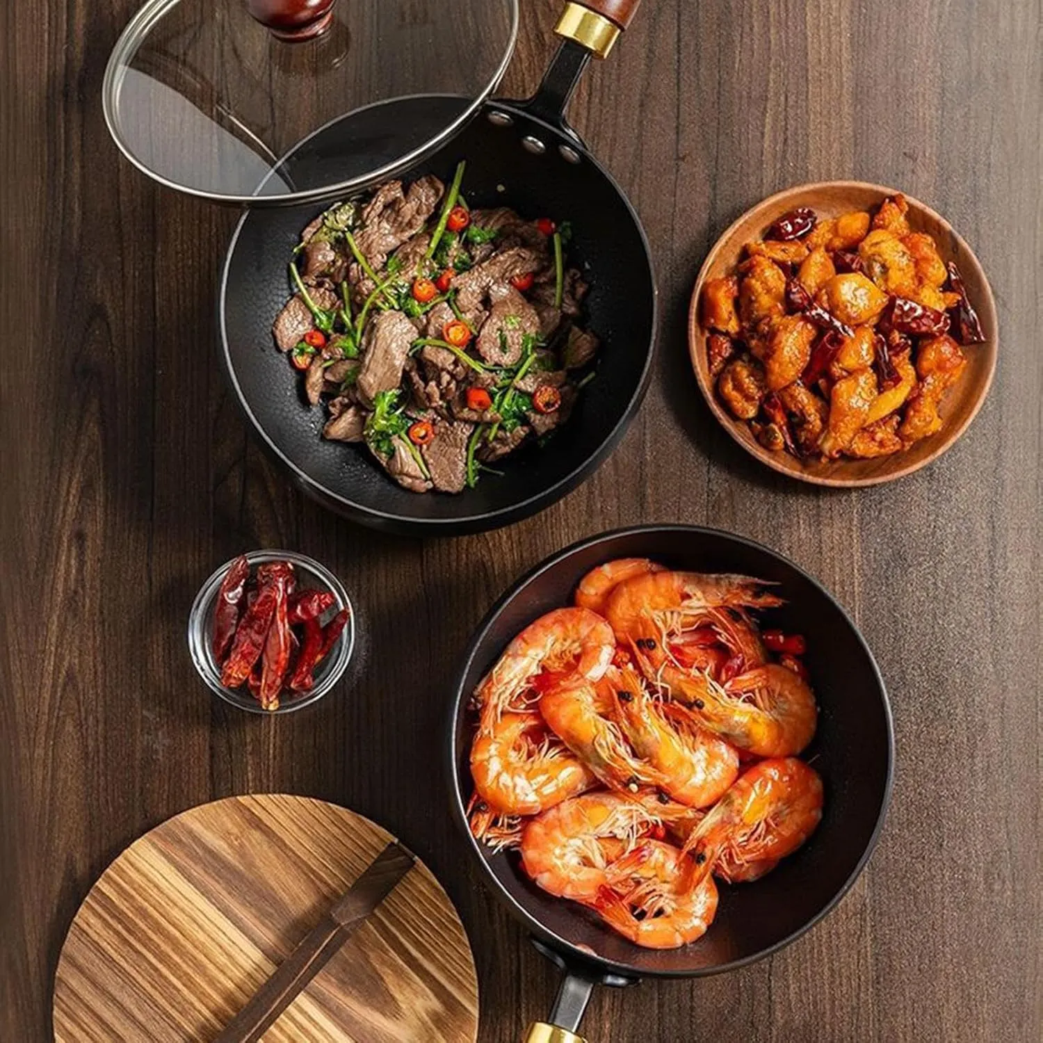 Japanische Eisenpfanne, 9.4''/11''uncoated Iron Pan from Japan, Suntuup Japanese Iron Pan with Lid, Hand-Forged Non-stick Pot Without Coating Durable and Rust-Free for Cooker Gas (28cm-Glass lid)
