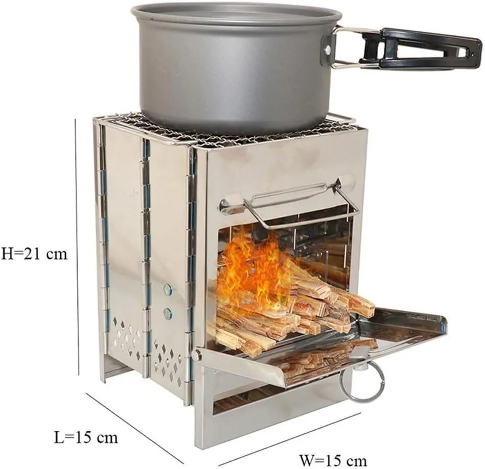 JSEIAJB Wood Burning Stove Mini Bbq Grill with Carry Bag for Backpacking Hiking Camping Cooking Tools