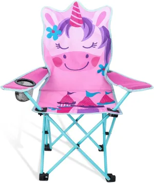 KABOER Kids Outdoor Folding Lawn and Camping Chair with Cup Holder and Carrying Bag, Children's Camping Chairs