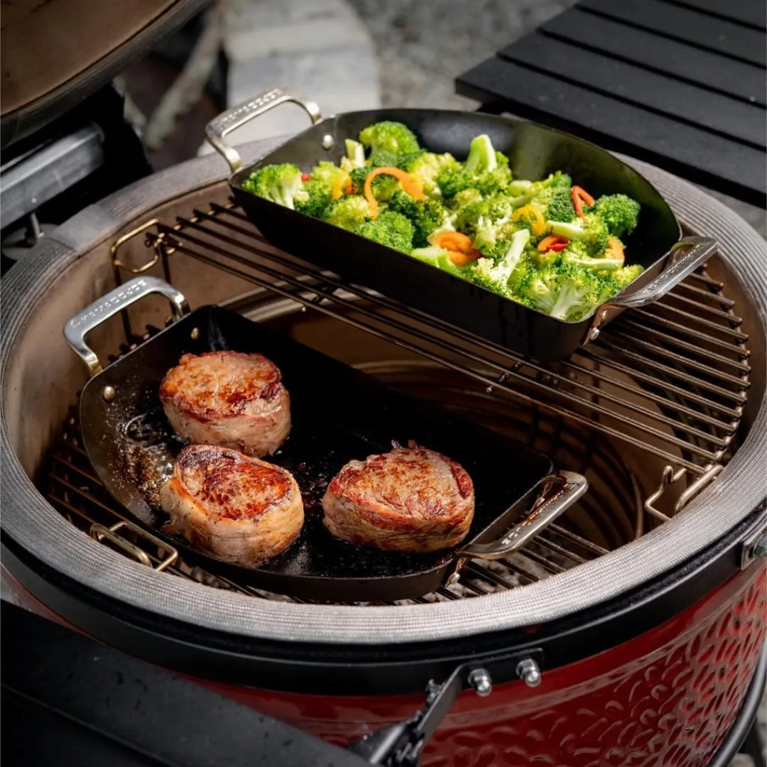 Kamado Joe Karbon Steel Non-Stick Pre-Seasoned Half-Moon Pan Set - KJ15124822