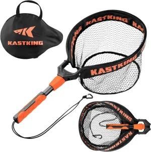 KastKing Titanet Fishing Net, Durable Aluminum Handle, Non-Slip Hi-vis Grip, Compact Storage Bag & Lanyard, Ideal for Kayak & Wading Fishing, Two Net Options