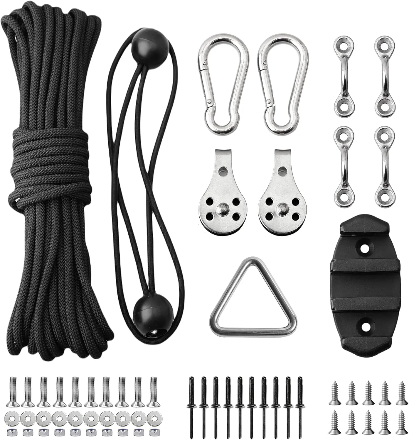 Kayak Anchor Trolley Kit - 316 Stainless Steel Heavy Duty Deluxe Anchor Trolley System for Kayak, Anchor Accessories