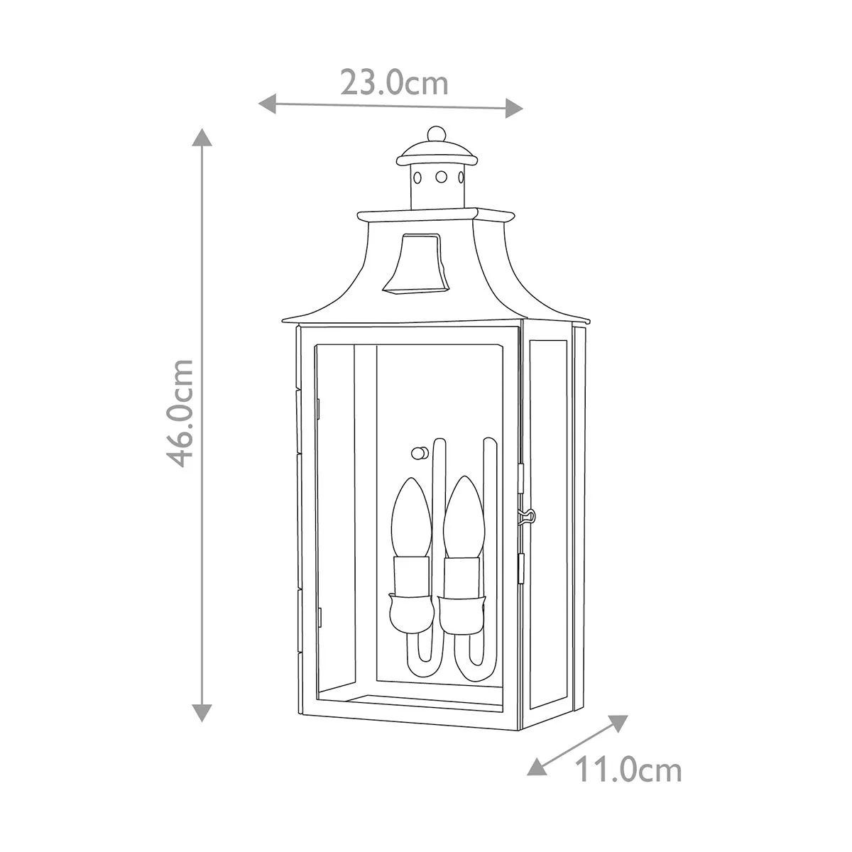 Kendal 2 Light Wall Lantern | Old Bronze