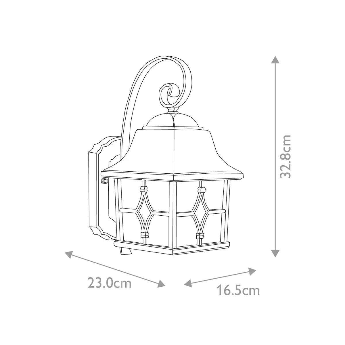 Kent 1 Light Wall Lantern | Black