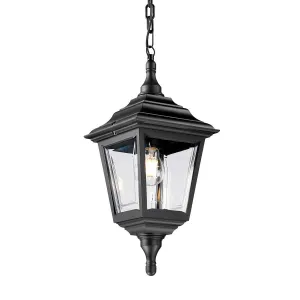 Kerry 1 Light Chain Lantern | Black