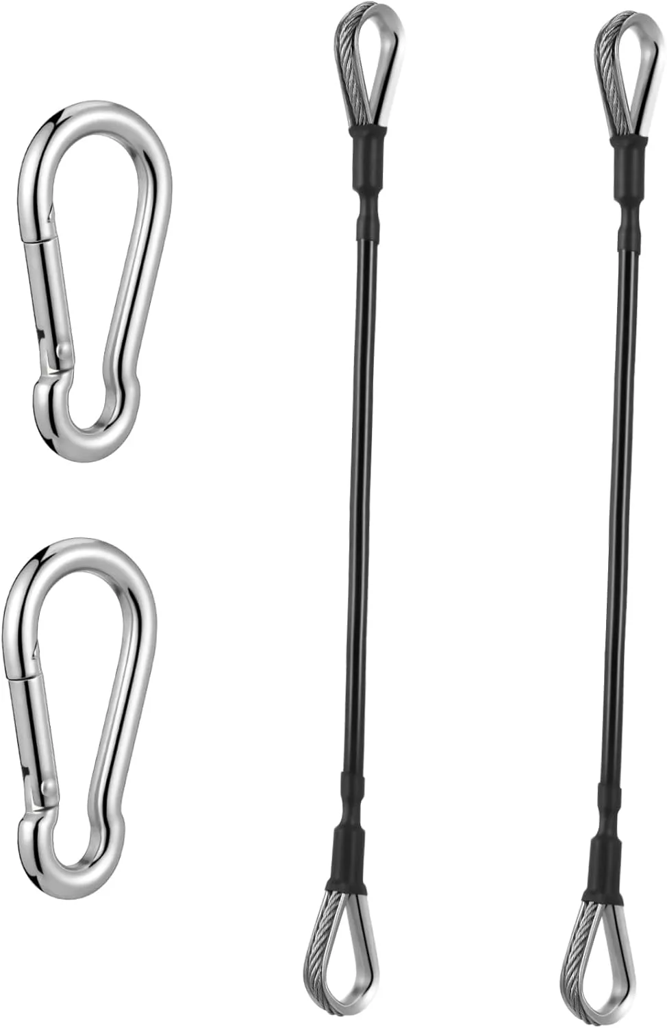 KESYOO 1 Set Cable Attachments for Gym Cable Replacement with Carabiner Rope Attachment for Cable Machine Replacement Gym Cables LAT Attachment Workout Rope Stainless Steel Black