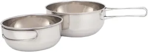 KESYOO 3pcs Stainless Steel Camping Tableware Bowl Set Folding Bowl with Mesh Bag Outdoor Cooking Tool for Hiking Picnic Bbq