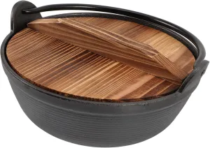 KICHOUSE 1set Japanese Thickened Cast Iron Stew Pot Lid Handle High Temperature Cooking Pot for Home Use Outdoor Picnics Kitchen Essential