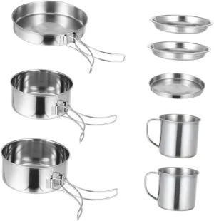 Kisangel 1 Set Camping Cookware for Outdoor Cooking Picnic Hiking and BBQ Portable and Lightweight Utensils with Storage Bag for Easy Travel