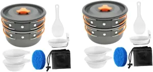 Kisangel Travel Cooking Lightweight Portable Cookware for Camping Hiking Picnics Food Grade Materials Non Sticky