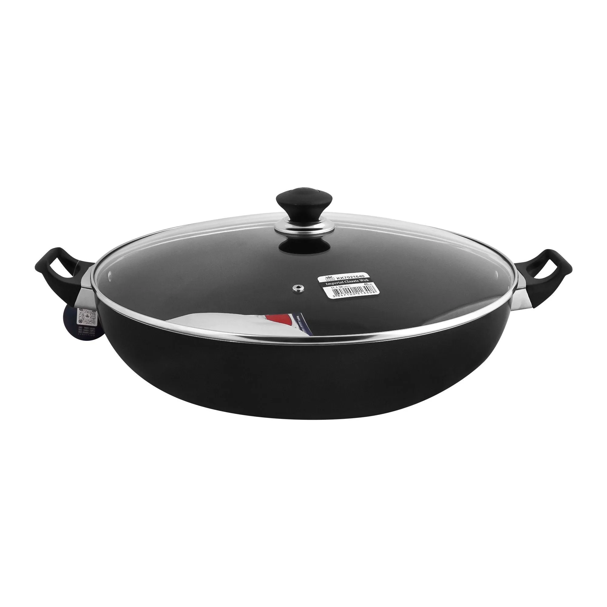 Kitchen King Imperial Classic Karai   Glass LID 32cm, Black, KK7021632