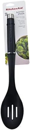 KitchenAid KO004OHOBA Gourmet Nylon Slotted Spoon, One Size, Black