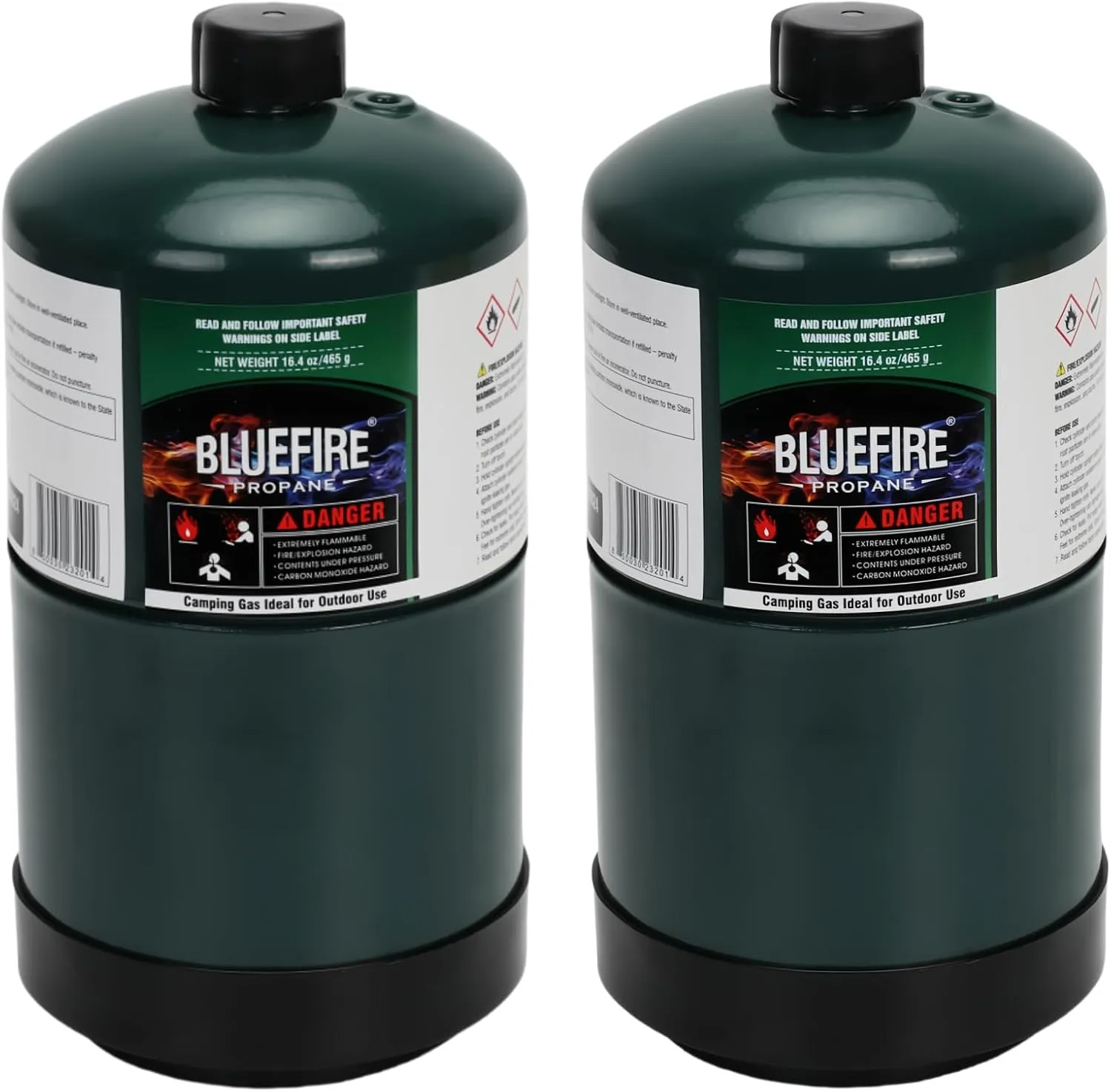 KOMAN BLUEFIRE 16.4 oz Propane Tank Camping Propane Tank Portable Canister Propane Gas Tank Small Propane Tanks for Camping Stove Outdoor Backpack Mini Burner Heater Cooking Torch Lamp(2 Pack)