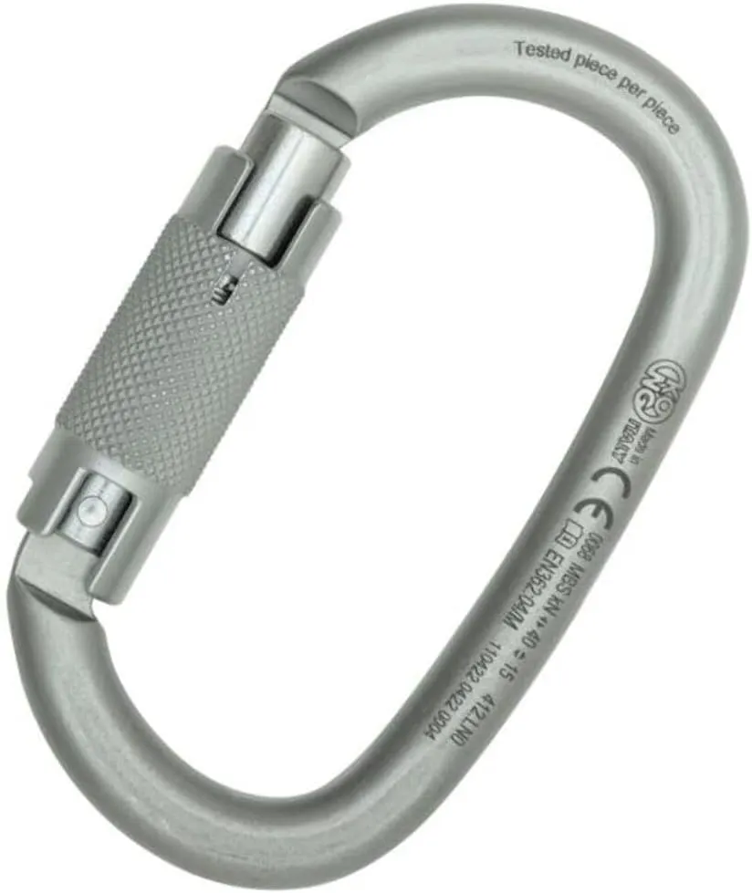 Kong Italy - Ovalone Carbon Steel Auto Block Carabiner - Lunar White