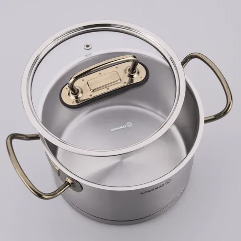 Korkmaz 8 Piece Proline Cookware Set With Gold Handles A1148