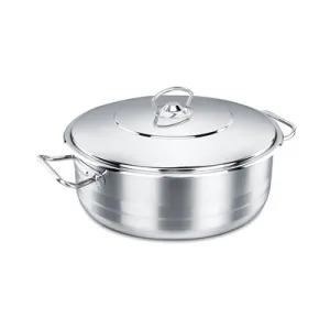 Korkmaz Stainless Steel Dutch Oven with Lid 16L 2pc