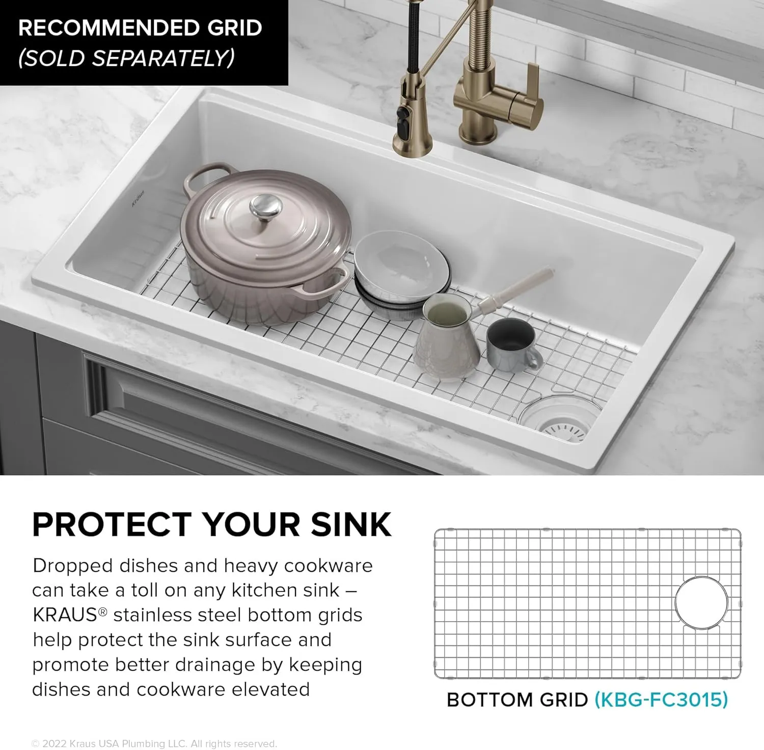 KRAUS Turino 33-inch Fireclay Workstation Drop-In/Undermount Single Bowl Kitchen Sink in Gloss White, KFDW1-33GWH