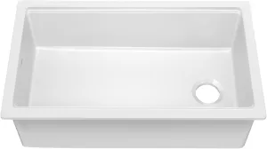 KRAUS Turino 33-inch Fireclay Workstation Drop-In/Undermount Single Bowl Kitchen Sink in Gloss White, KFDW1-33GWH