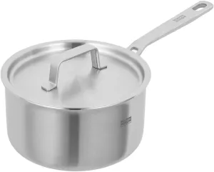 KUHN RIKON Culinary Fiveply Saucepan, 16cm/1.7L Oven Safe Stainless Steel Pan. Dishwasher Safe Cooking Pot with Stainless Steel Lid. Saucepans for Induction Hobs Cookware Guarantee