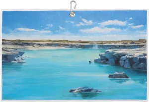 Lakes Landscapes Golf Towel with Heavy Duty Carabiner Ultra Absorbent Quick Dry Perfect for Cleaning Clubs Balls Gear Essential Golf Accessory for Men Women Kids