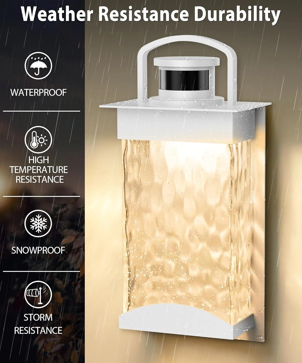 Lamomo Motion Sensor Outdoor Lights, 2 Packs LED Integrated Porch Lights, 1200 Lumen Dusk to Dawn Outdoor Wall, Waterproof Anti-Rust Exterior Light Fixture, 13W, Modern, White, Energy Saving